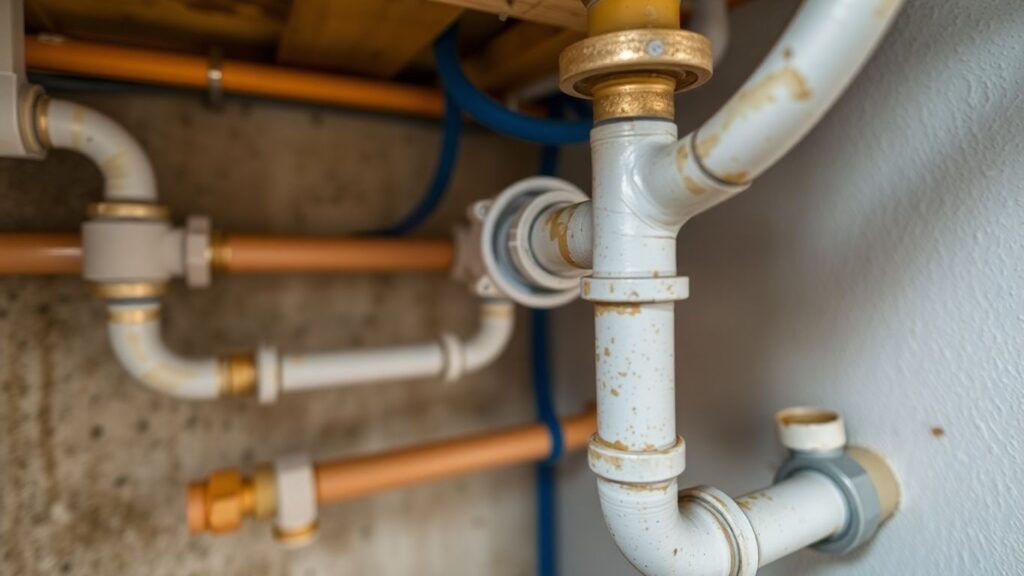 Residential plumbing pipes and connections