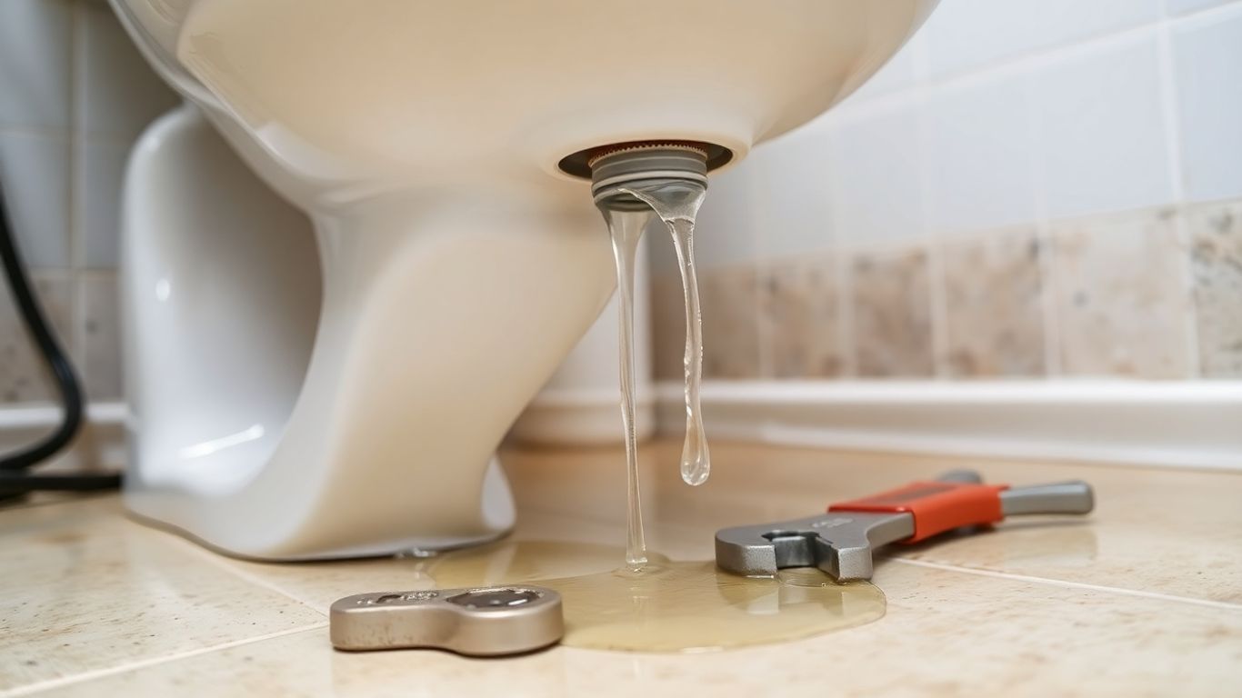 Leaking toilet in Ottawa home needing repair.