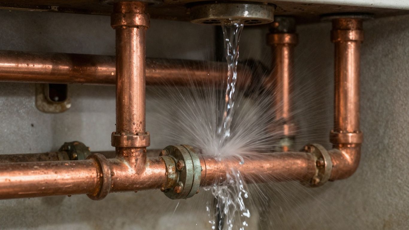 Banging water pipes in a home's plumbing system.